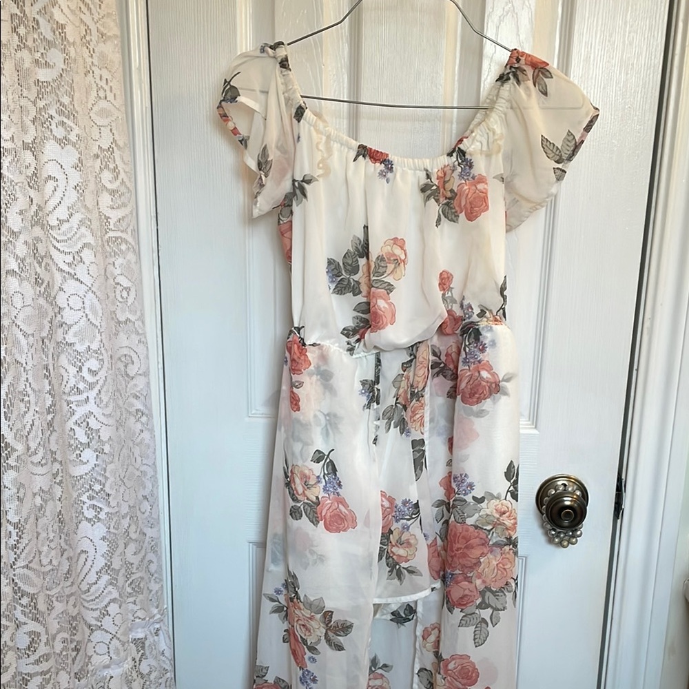 Bluenotes Floral Ruffle Jumpsuit size medium